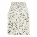 Runner da Tavola con Motivo di Foglie Verdi 180x35 cm