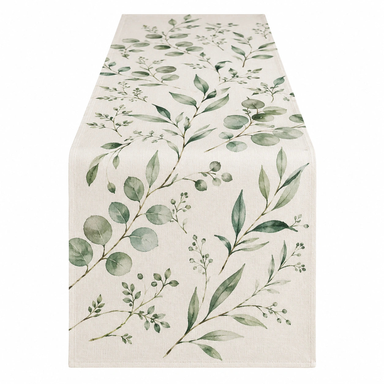 Runner da Tavola Design Fogliame 180x33cm Beige/Verde