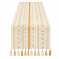 Runner da Tavolo con Frange Beige e Giallo 200x35