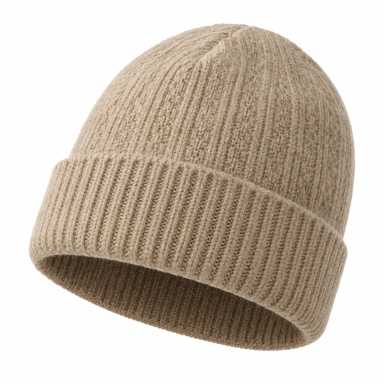 Cappello Beanie Lavorato a Maglia Unisex Beige