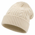 Cappello a Maglia a Trecce Beige