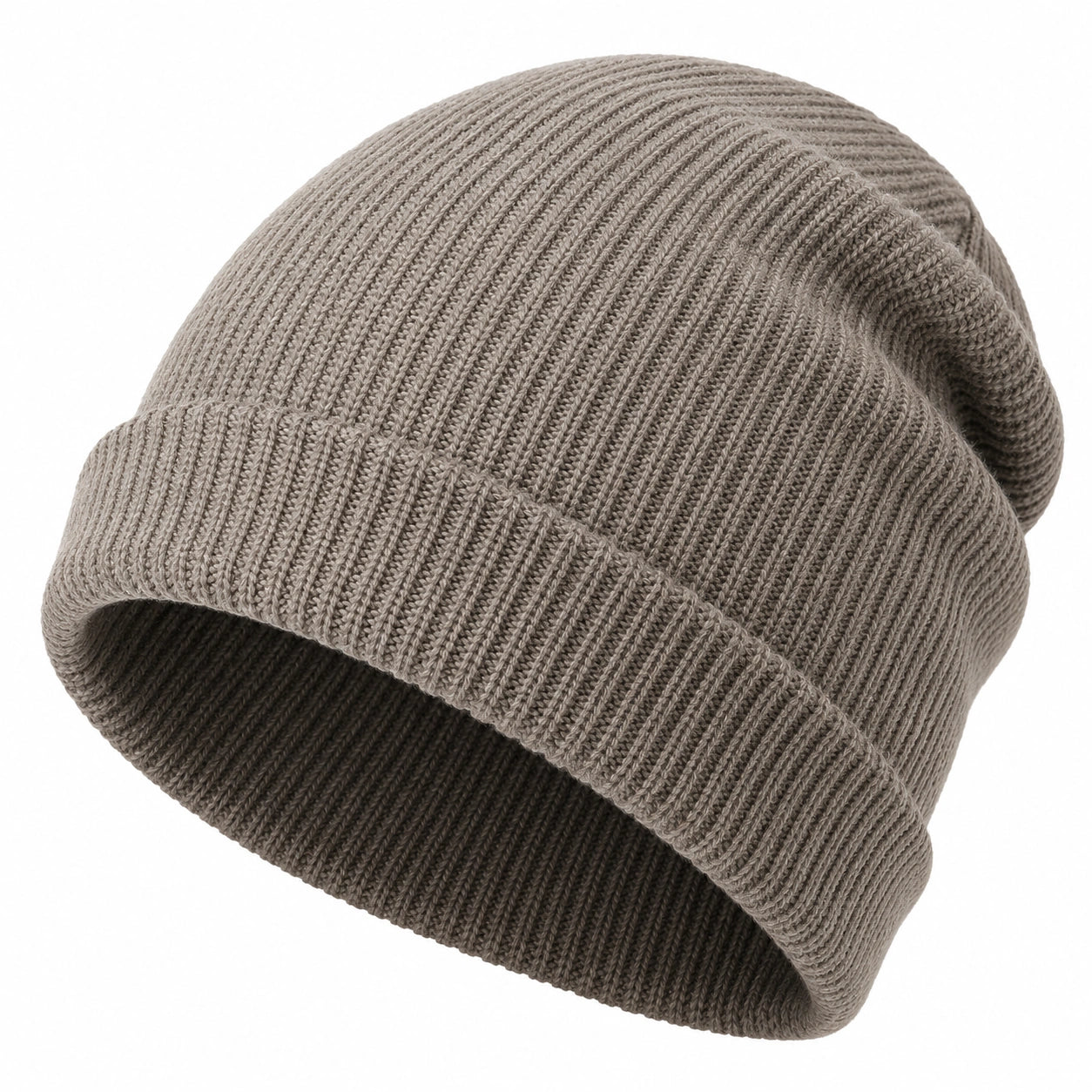 Cappello Beanie Maglia Taupe Morbido
