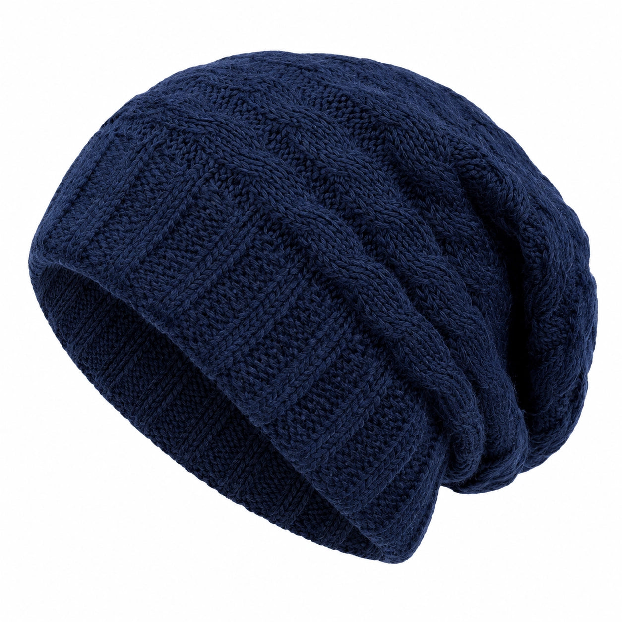 Berretto Invernale a Maglia Spessa Blu Navy