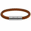Bracciale Intrecciato Marrone con Chiusura Magnetica