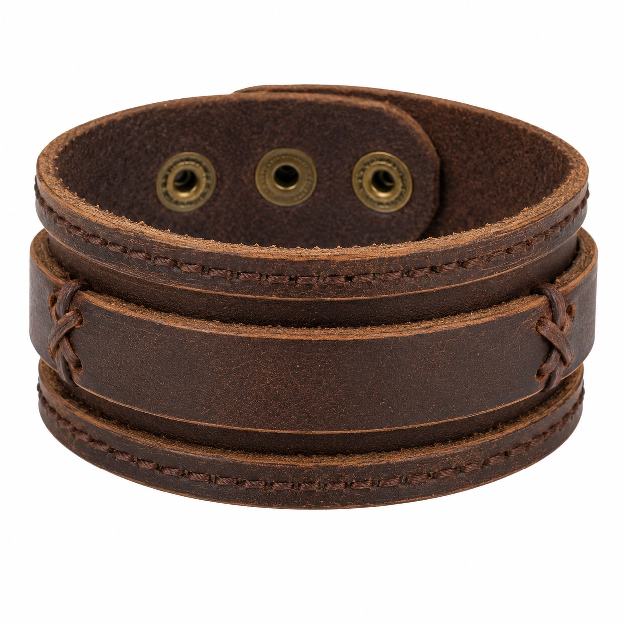 Bracciale in Stile Retrò Largo Marrone
