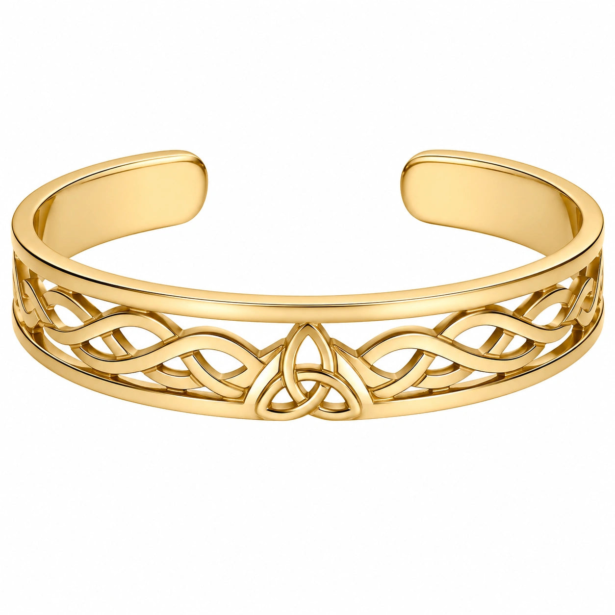 Bracciale Rigido Celtico Intagliato Dorato