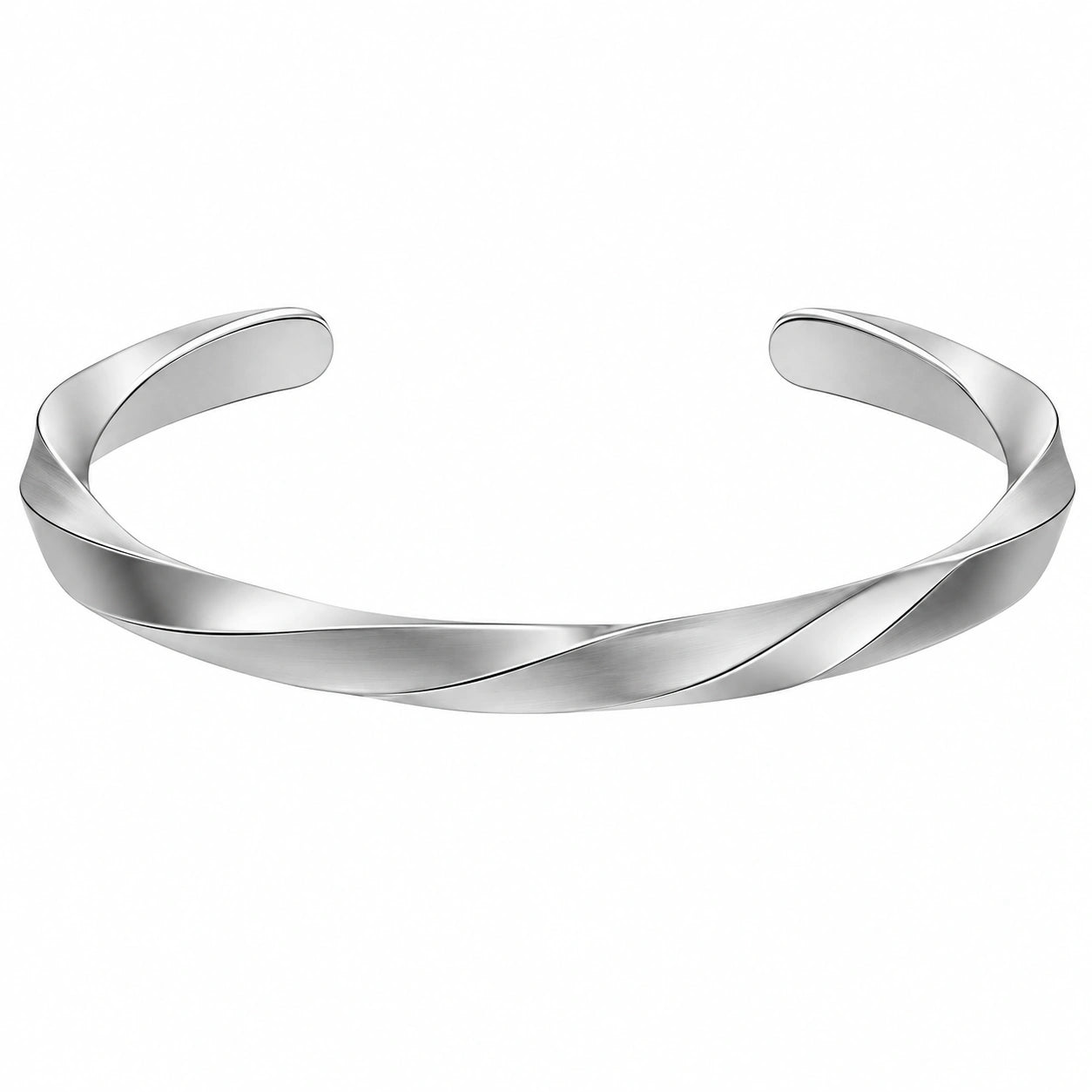 Bracciale Aperto a Spirale Elegante in Argento