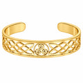 Bracciale Celtico Rigido Dorato con Intagli Ornamentali