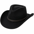 Cappello da Cowboy Nero con Fascia Intrecciata
