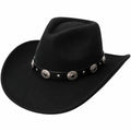 Cappello da Cowboy Nero con Fibbia Decorativa