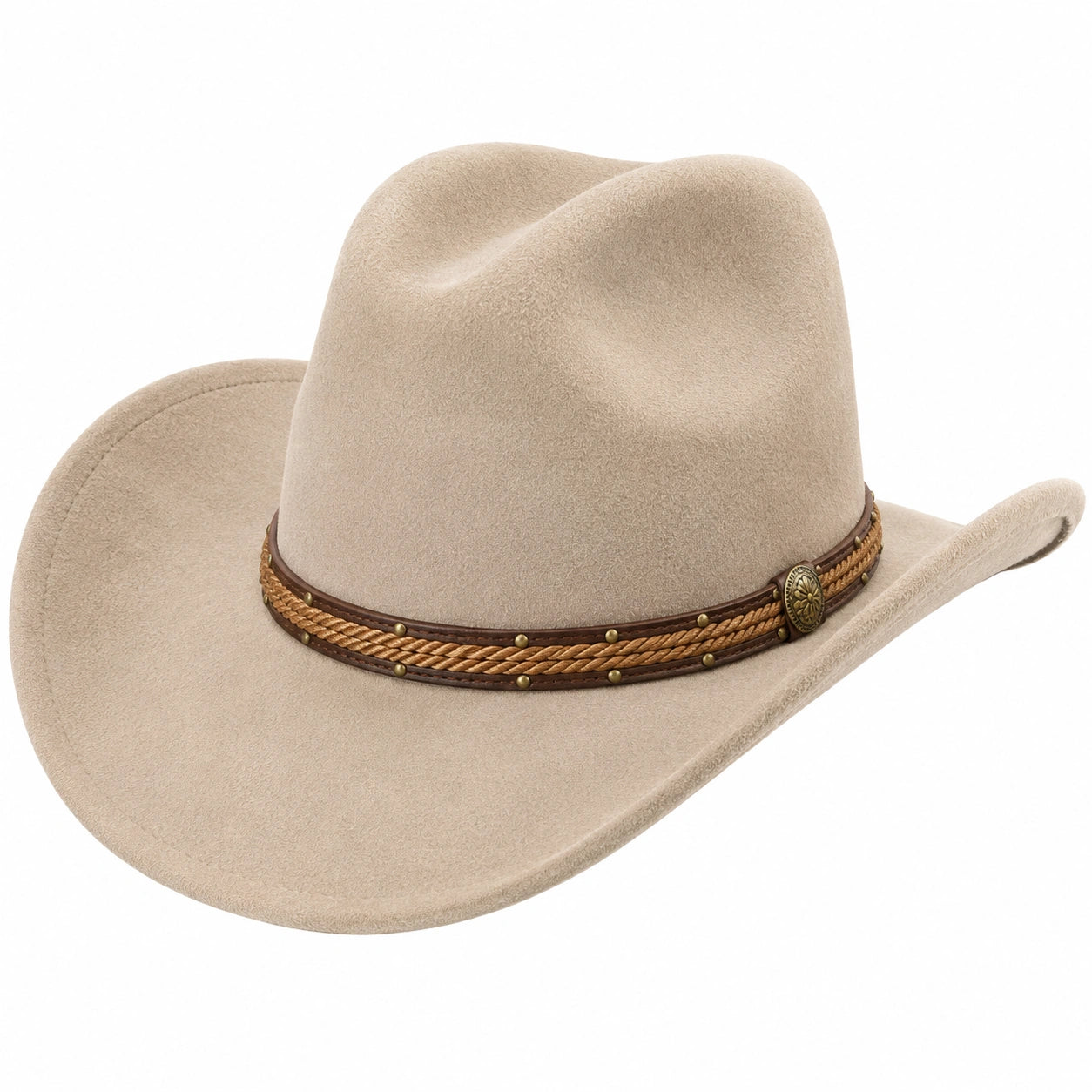 Cappello da Cowboy in Feltro Beige