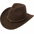Cappello Cowboy in Feltro Marrone con Cinturino
