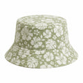 Cappello a Secchiello Floreale Verde e Bianco