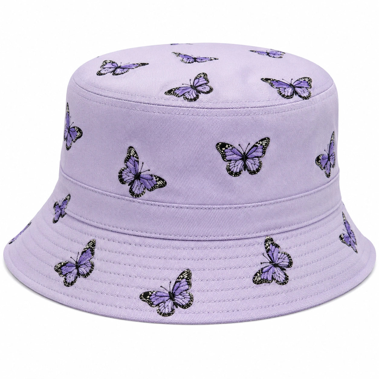 Cappello a Secchiello Lilla con Farfalle