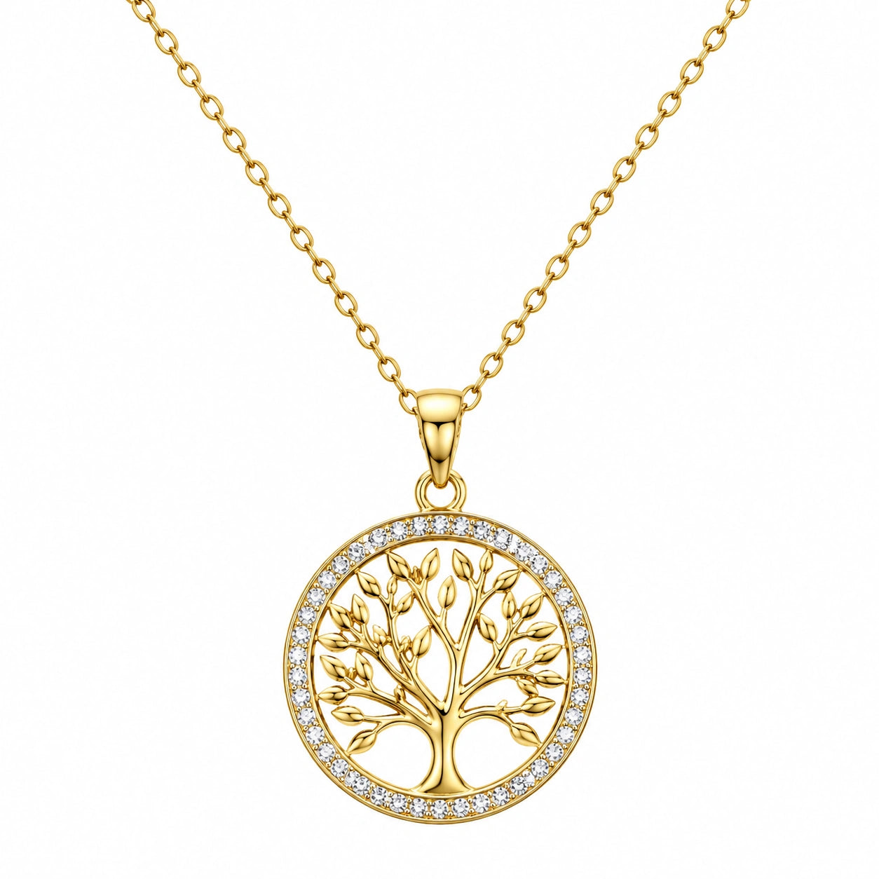 Collana Albero della Vita in Oro con Zirconi